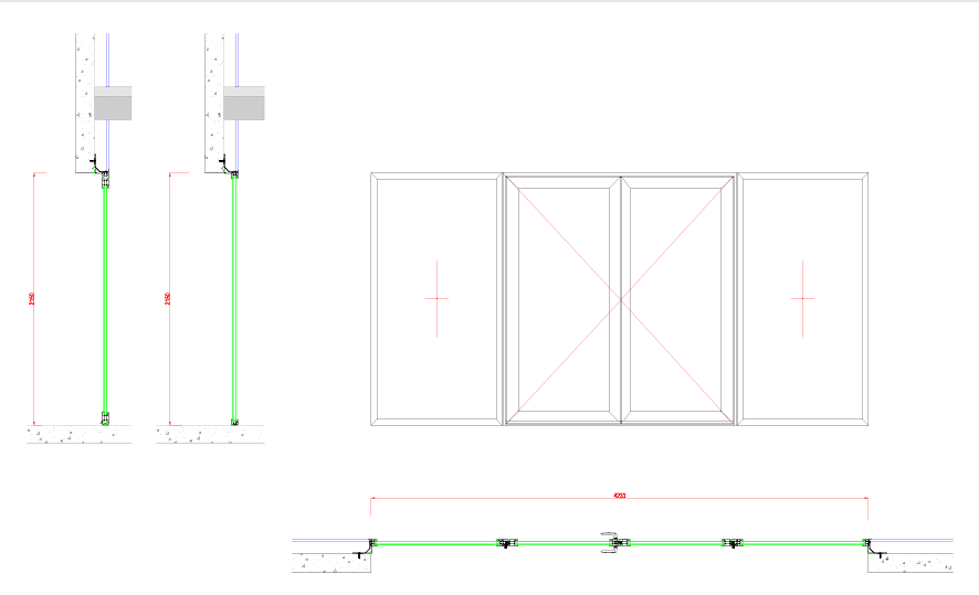 Plan technique Elevation menuiserie aluminium