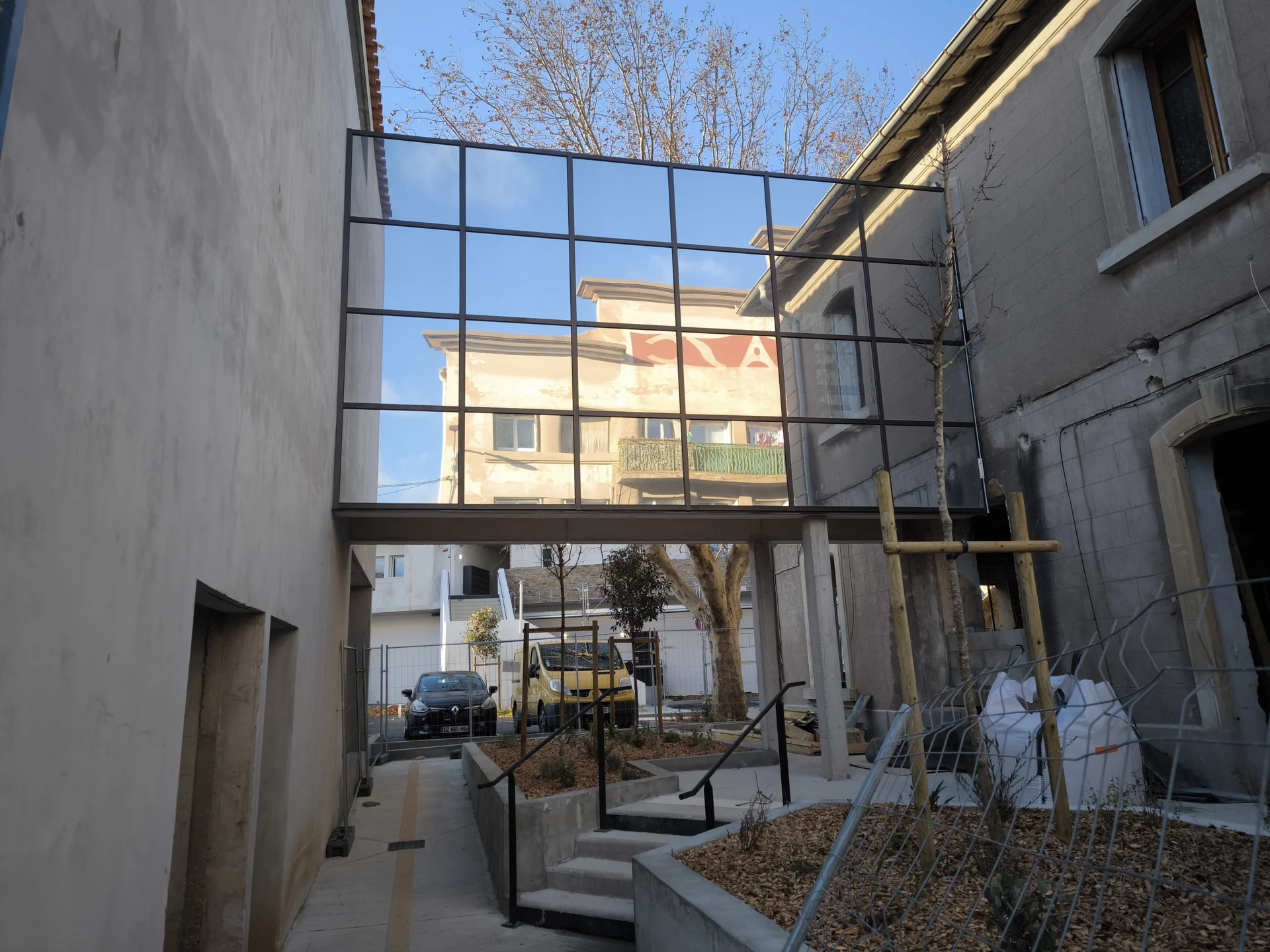 Mur Rideau Suspendu Passerelle fini